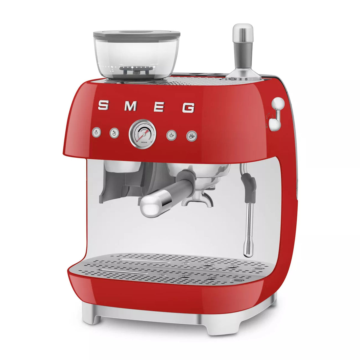 Smeg EGF03RDUK Retro Espresso Coffee Machine with Grinder Red