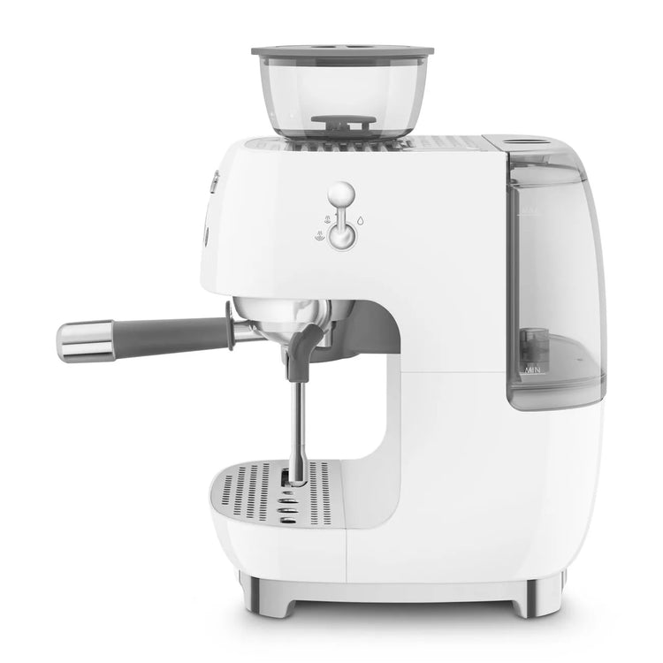 Smeg EGF03WHUK Retro Espresso Coffee Machine with Grinder White