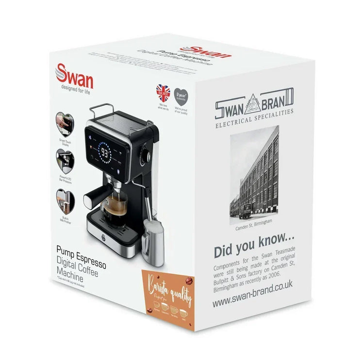 Swan SK22113BLK Digital Espresso Coffee Machine 1.5L Black