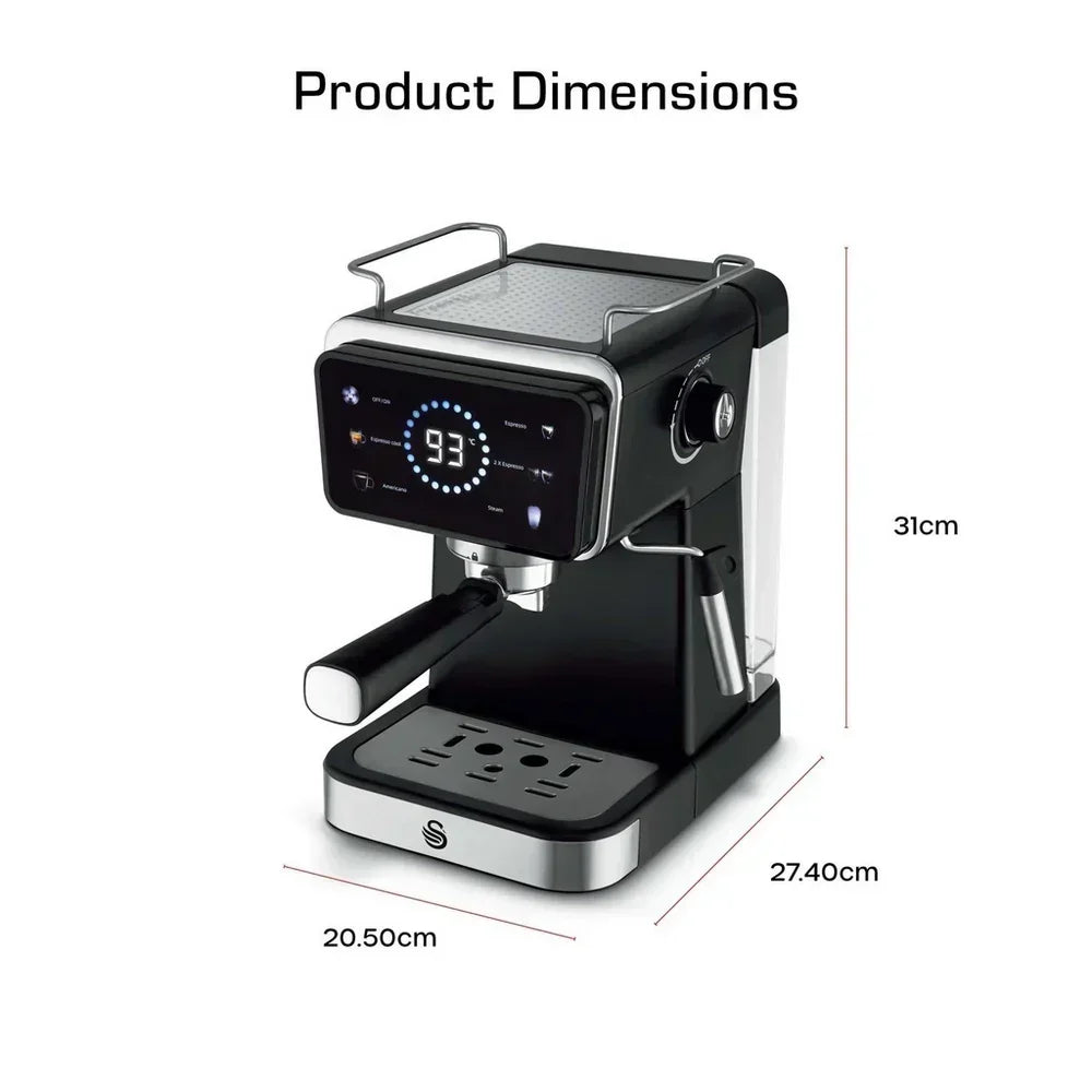 Swan SK22113BLK Digital Espresso Coffee Machine 1.5L Black