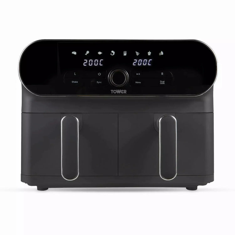 Tower T17138 Vortx Elite Dual Basket Air Fryer 10.4L Grey