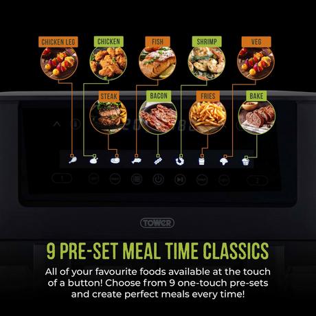 Tower Vortx Vizion T17151 Dual Basket Air Fryer 8L Black